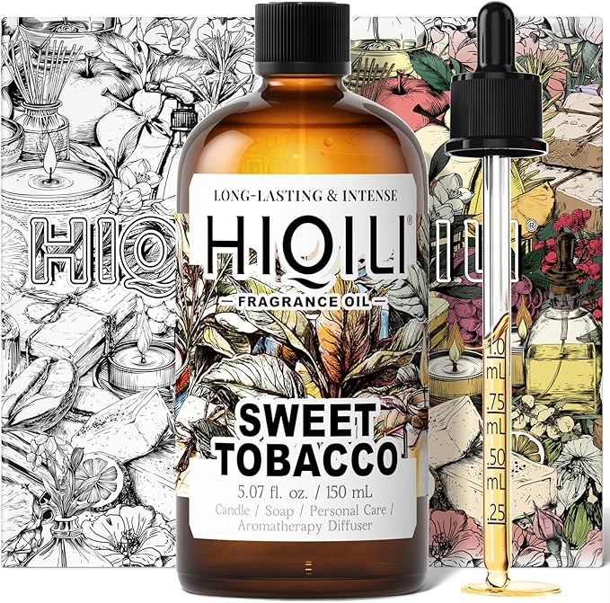 HIQILI Sweet Tobacco Fragrance Oil for Diffuser, Candle Making - 5.07 Fl Oz