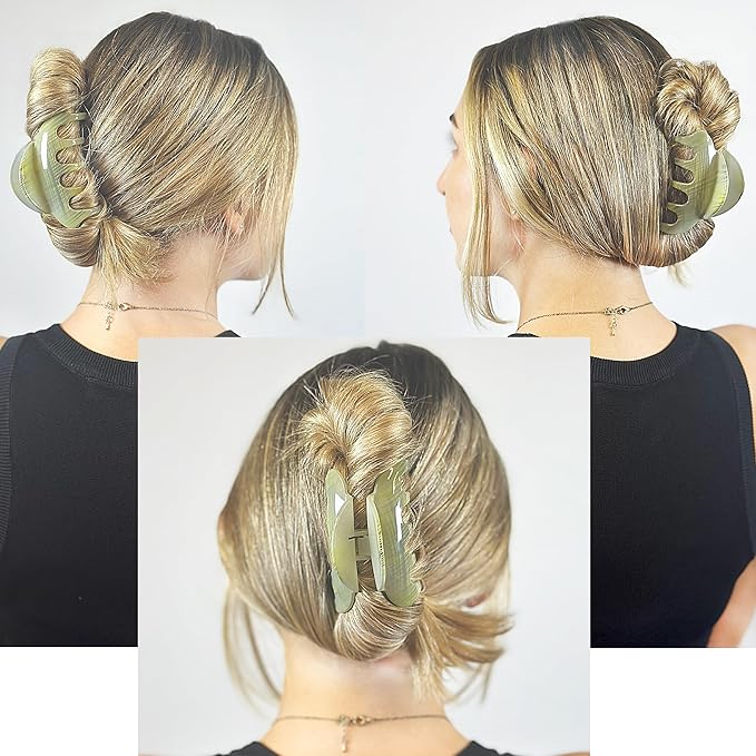 Camila Paris CP3217 French Hair Clips for Women, 3.5" Large Claw Clip Strong Hold All Day, Girl Large Claw Clips for Thick Hair, No Damage No Slip Flat Clip for Women. Made in France
