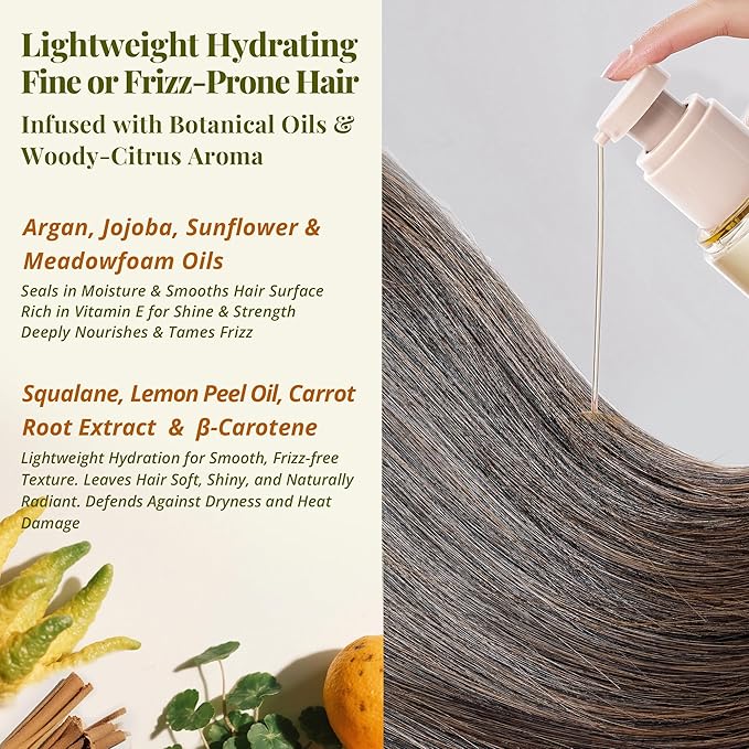 JANICORN Weightless Leave-In Hair Oil for Fine Dry Hair, 3.4 fl oz