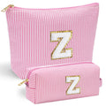 YOOLIFE Birthday Gifts for Women Girls - Personalized Initial Cute Pink Makeup Bags Cosmetic Bag Make Up Bag Toiletry Pouch Gift for Women Her Friend Mom Teacher Sister Teenager Female Bridesmaids Z
