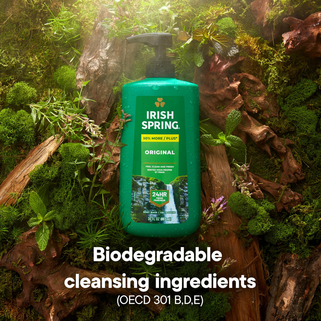 Irish Spring Body Wash for Men, Original Scent, 887 mL