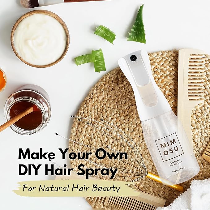 mimosu Continuous Spray Bottle for Hair - 360 Fine Mist Water Sprayer 10oz