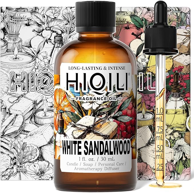 HIQILI White Sandalwood Fragrance Oil for Candle, Diffuser & Body