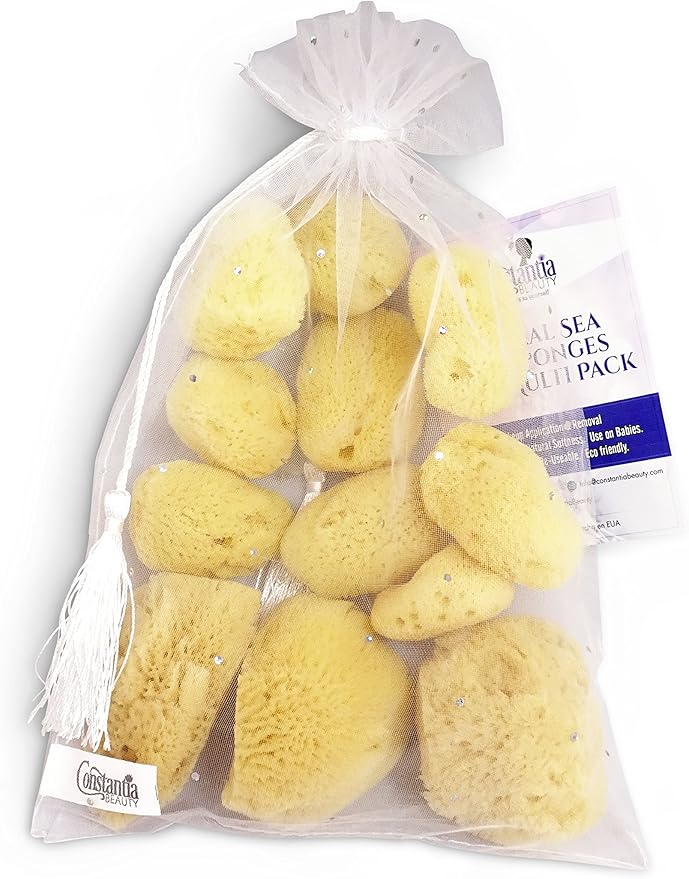 Natural Sea Silk Sponges 12pk, Cosmetic Grade Makeup & Blending Facial Care