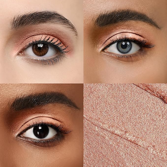 Color Mirror Longwear Cream Eye Shadow Sticks(72 Grapefruit Shimmer),Smudge-Proof, Waterproof Eyeshadow,Silky Formula Glitter With Makeup Brush,Orange Eyeshadow Stick