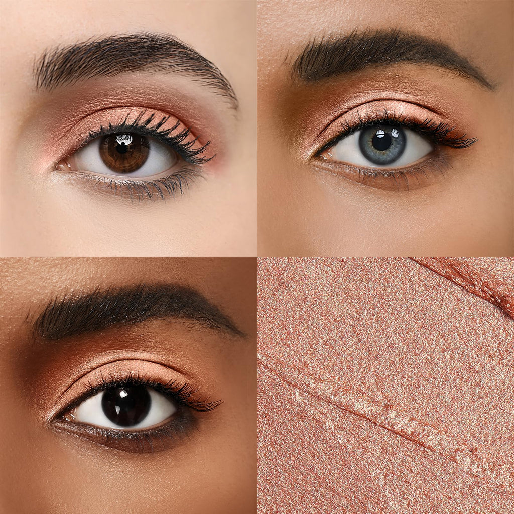 Color Mirror Longwear Cream Eye Shadow Sticks(72 Grapefruit Shimmer),Smudge-Proof, Waterproof Eyeshadow,Silky Formula Glitter With Makeup Brush,Orange Eyeshadow Stick