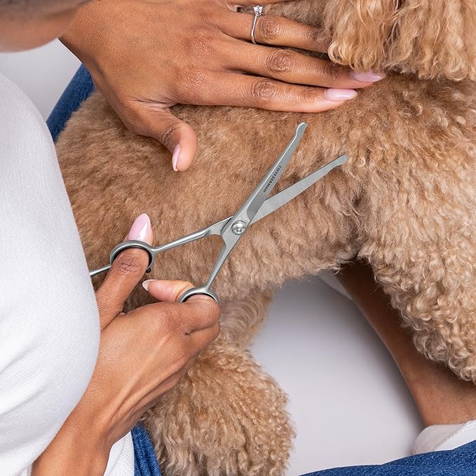 Tweezerman 7" Pet Grooming Shears-Safety Round Tips for Dogs & Cats