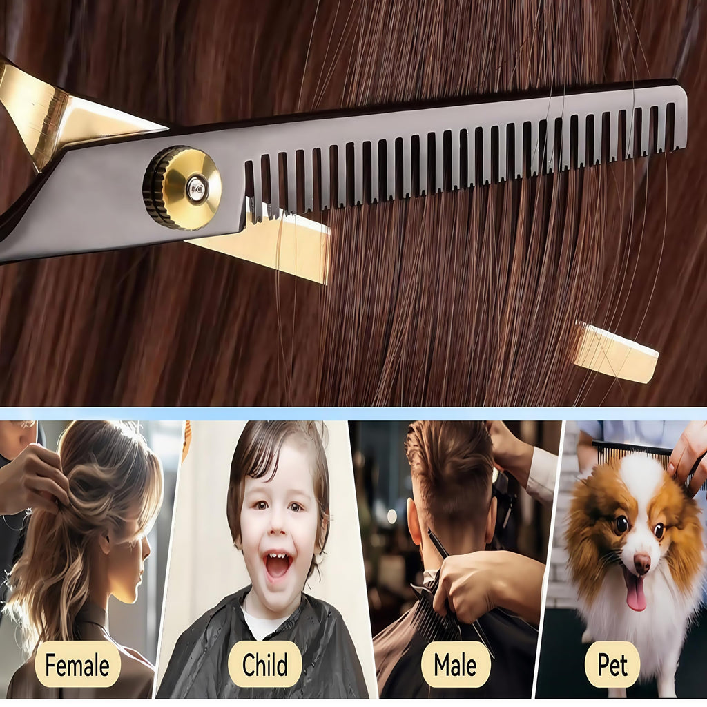 12 PCS Hair Cutting Scissors Kit, 6.5 Inch VG10 Shears for Home & Salon