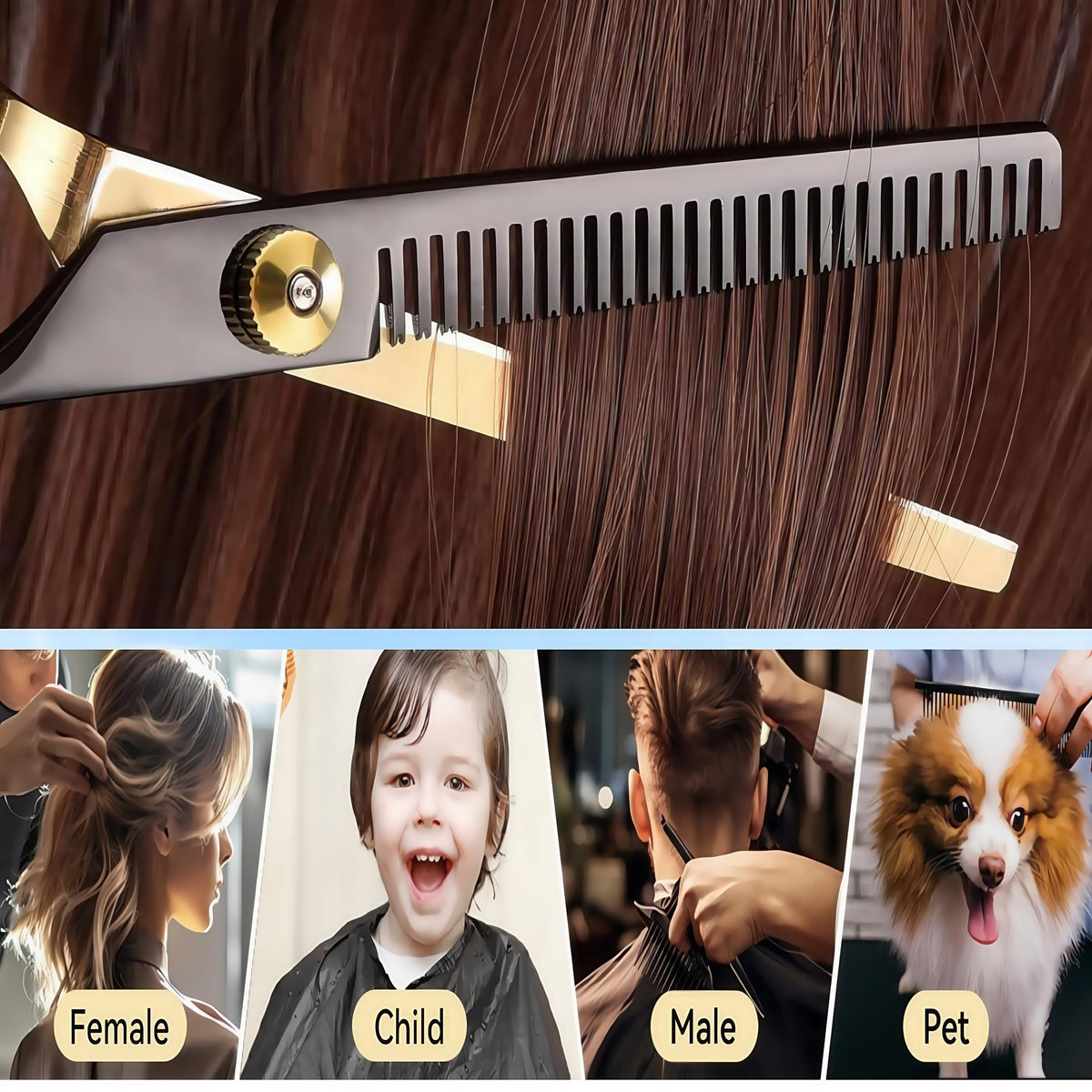 12 PCS Hair Cutting Scissors Kit, 6.5 Inch VG10 Shears for Home & Salon