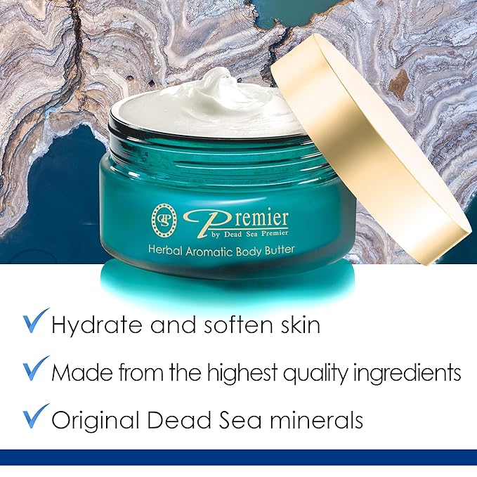 Premier Dead Sea Body Butter- Shea Butter Moisturizer, Herbal 5.95 Fl Oz