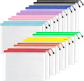 SUNEE Plastic Mesh Zipper Pouch 11x16 in (9 Colors, 18 Packs),Extra Large Water-Resistant Zip Bag for School Office Supplies, Puzzles & Games Organizing Storage