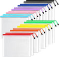 SUNEE Plastic Mesh Zipper Pouch 9.2x12.5 in (9 Colors, 18 Packs),Extra Large Water-Resistant Zip Bag for School Office Supplies, Puzzles & Games Organizing Storage