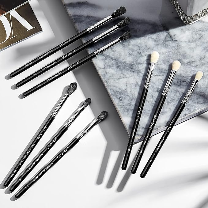 Sigma Beauty E45 Small Tapered Blending Brush — Small Tapered Eyeshadow Blending Brush with SigmaTech® fibers for Seamless Eyeshadow Blending, Pointed Eyeshadow Brush for the Perfect Cut Crease