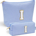 YOOLIFE Birthday Gifts for Women Teen Girls - Birthday Gifts Idea for Friend Female | Cute Blue Makeup Bag Pouch Cosmetic Bag Travel Toiletry Bag for Her Mom Girlfriend Wife Bridesmaid Teenage I