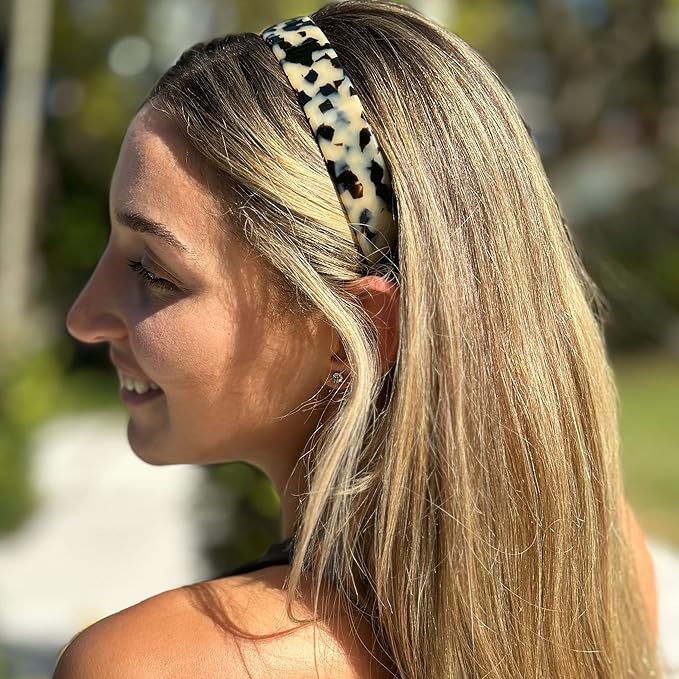 Camila Paris CP3882 French Headband for Women, Handmade White Tokyo, Strong Hold Grip Women's Hair Band, Ligth and Very Flexible, No Slip Durable Styling Girls Hair Accessories, Made in France