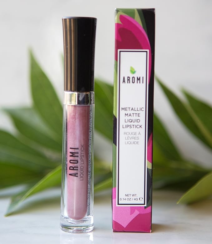 Aromi Dusty Rose Metallic Liquid Lipstick (Pixie Dust)