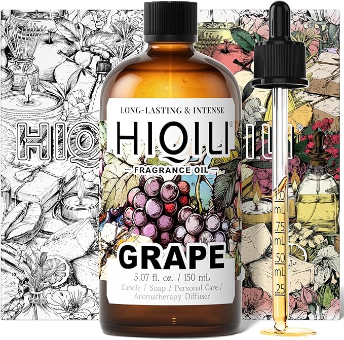 HIQILI Grape Fragrance Oil for Diffusers, Perfume & Room Spray - 5.07 Fl Oz