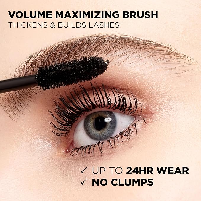 L’Oreal Paris Original Voluminous Mascara, Building Mascara Volume and Length Formula, Washable, Black Brown, 0.28 Fl Oz., 1 Count
