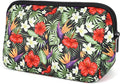 AJLTPA Waterproof Neoprene Cosmetic Bag, Tropical Flower