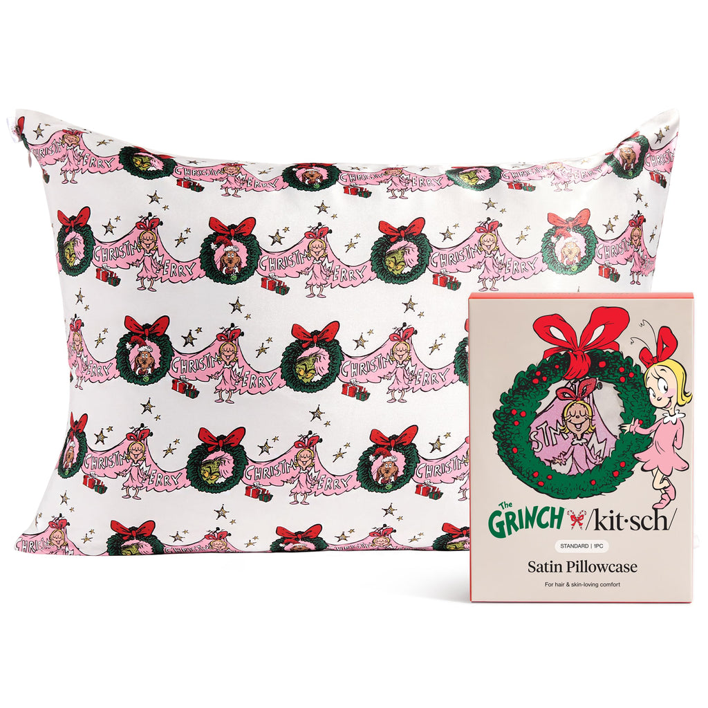 The Grinch x Kitsch Satin Pillowcase W/Zipper - Size 19x26, Cindy Lou