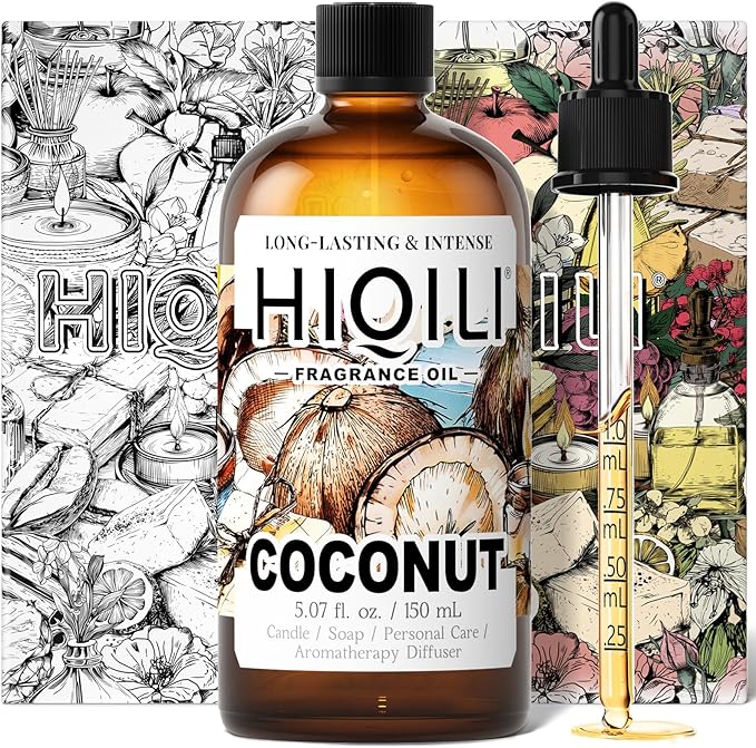 HIQILI Coconut Fragrance Oil for Soap, Candle Making & Diffuser