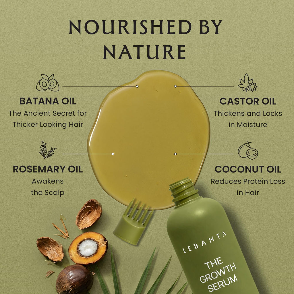 Lebanta Batana Oil for Hair - Organic Castor Rosemary Scalp Oil 3.38 Fl Oz