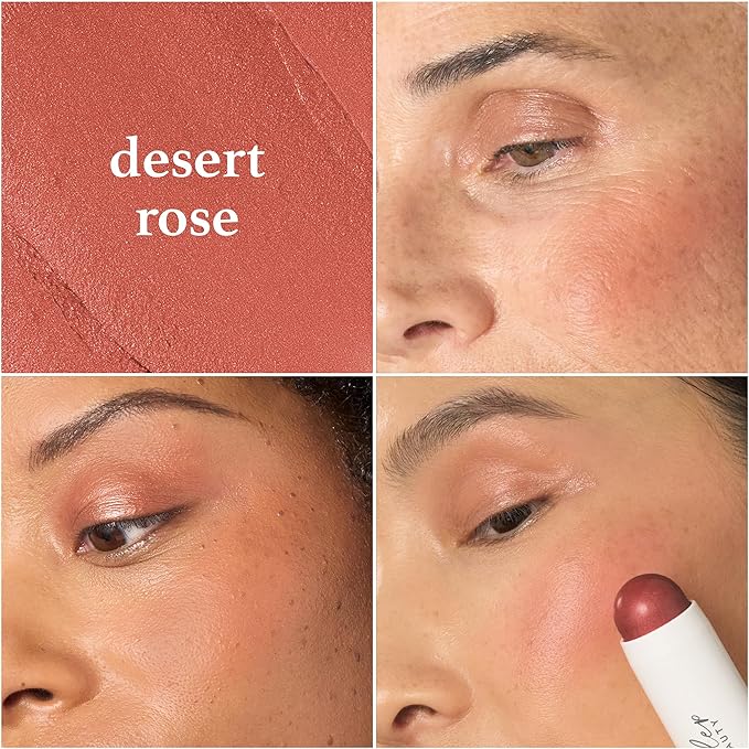 Julep Skip The Brush Cream to Powder Blush Stick - Desert Rose - 2-in-1 Cream Blush and Lip Color Stick - Blendable, Buildable Cheek Formula, No Brush Required, Cruelty-Free, For All Skin Types
