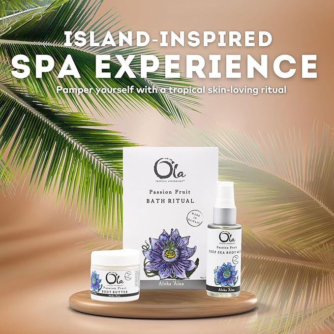 Ola Tropical Apothecary Passion Fruit Gift Set, Butter, Mist & Bath Ritual