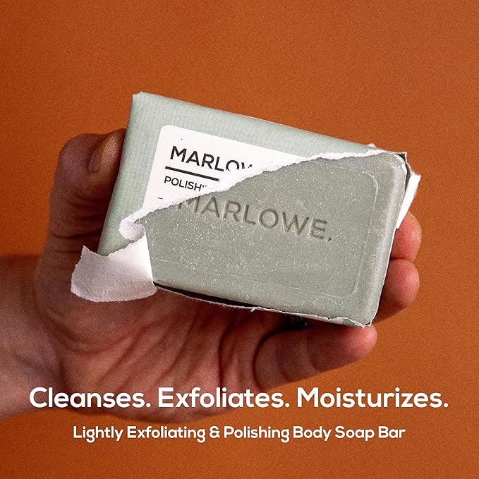 MARLOWE. Lightly Exfoliating Cleansing Soap Bar, Sage + Fir 7 oz (12 Bars)