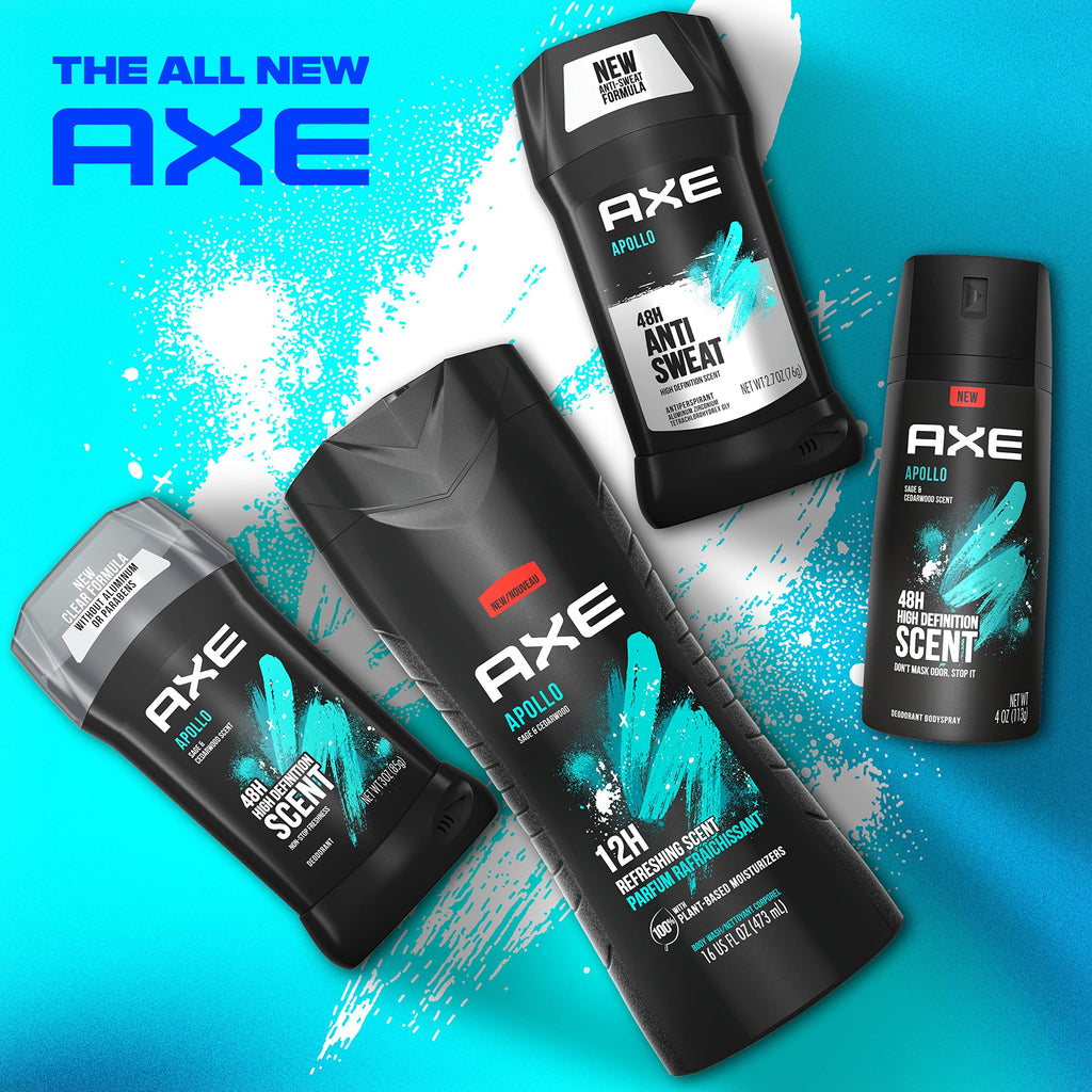 AXE Apollo Antiperspirant Stick Sage & Cedarwood 48 Hr Anti 4 Pack 2.7 oz