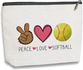 kdxpbpz Softball Gifts Makeup Bag Inspirational Gifts for Women Her Softball Lovers Mom Grandma Sister Birthday Gifts for Female Coworker Friend BFF Besties