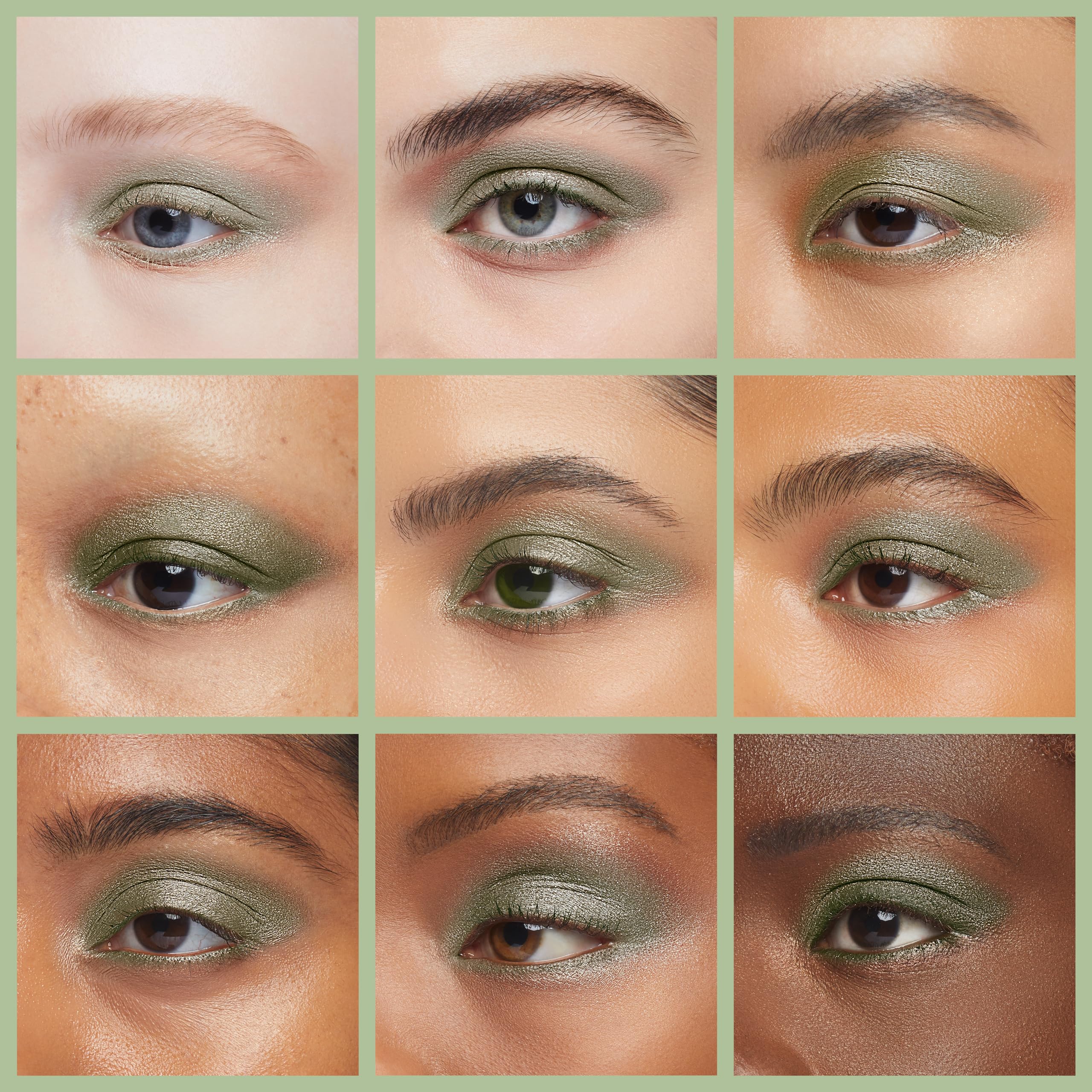 Pure Ziva Clover Shimmering Emerald Green Yellow Gold Flecked Forest Pressed Powder Single Vegan Eyeshadow; Talc, Paraben & Cruelty Free