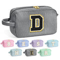 YOOLIFE Birthday Gifts for 6 7 8 9 10 11 12 13 14 15 Year Old Teen Girl - Initial Makeup Bag Letter Toiletry Pouch Cosmetic Case, Personalized Teen Girl Gifts Trendy Stuff Party Favor, Black D