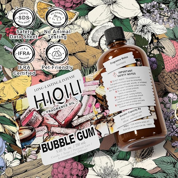 HIQILI Bubble Gum Fragrance Oil for Soap Making & Home Diffsuer - 5.07FL Oz