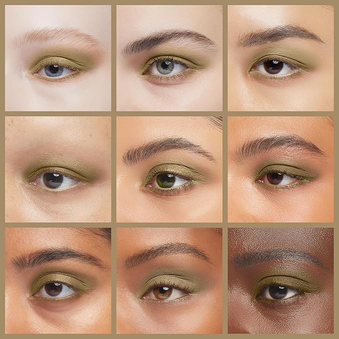 Pure Ziva Golden Olive Army Green Sage Shimmering Pressed Powder Single Vegan Eyeshadow; Talc, Paraben & Cruelty Free