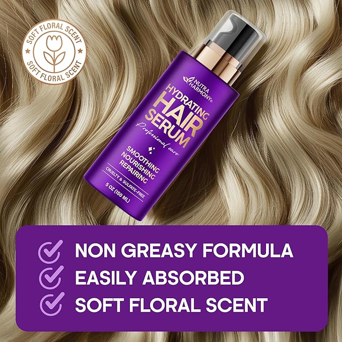 Hydrating Hair Serum for Dry & Frizzy Hair – Leave-In Split End Repair 5 oz