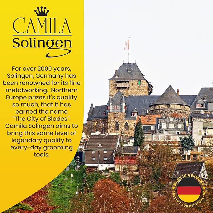 Camila Solingen CS07 Hair Scissors Professional 5 Inch Very Sharp Grooming Scissors. Razor Edge Barber Hair Cutting Scissor. Carbon Steel Hair Cutting Shears for Salon. Made of in Solingen Germany