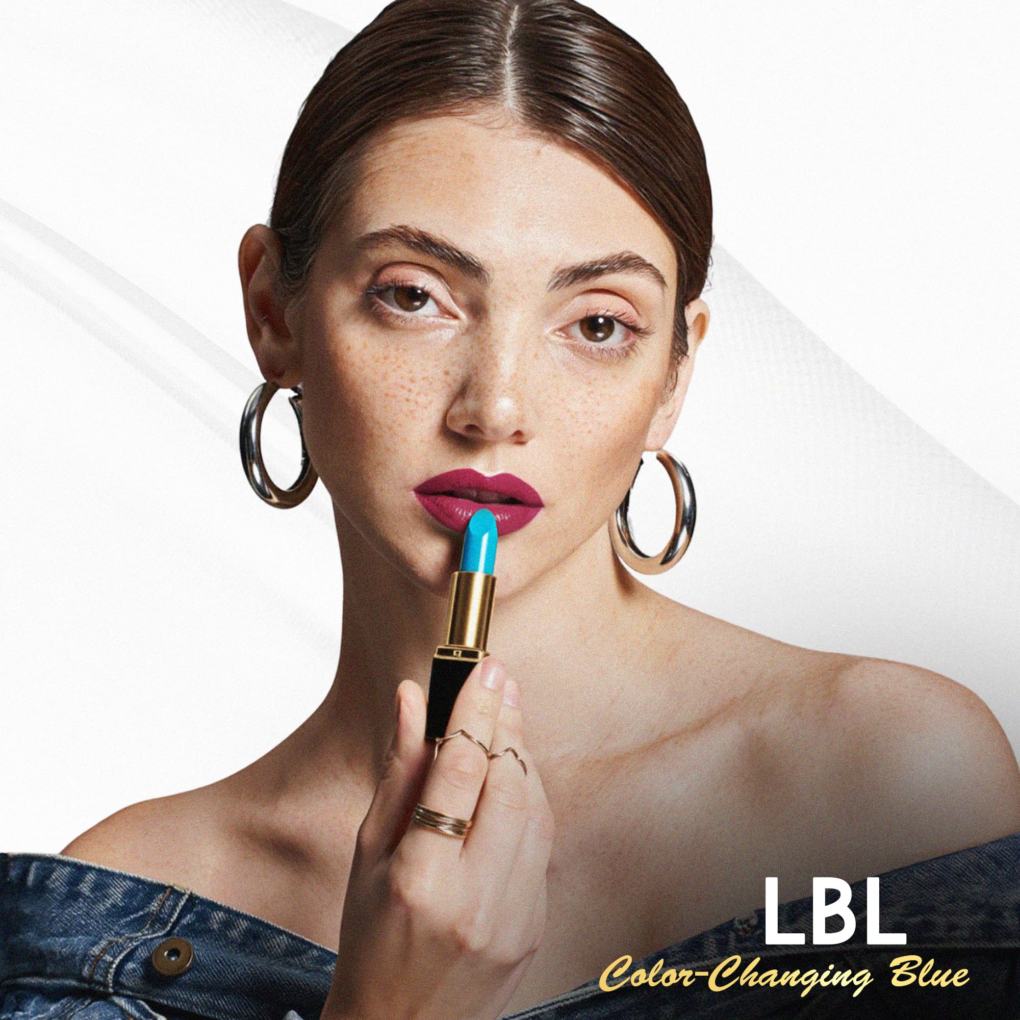 L'Paige pH Color-Changing Blue Lipstick | Blue to Deep Pink Burgundy Transformation | Aloe Vera Moisturizing Formula | Long-Lasting Lip Stain-Like Color | Shade LBL