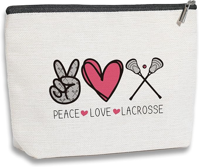 kdxpbpz Lacrosse Gifts Funny Gift for Her Him Lacrosse Makeup Bag Gift for Team Member Players Birthday Christmas Gifts for Women Her Coworker Sister Friend BFF Bestie