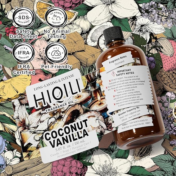 HIQILI Coconut Vanilla Fragrance Oil for Home Diffuser - 5.07 Fl Oz