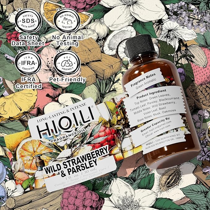 HIQILI Wild Strawberry & Parsley Fragrance Oil for Candle - 1 Fl Oz