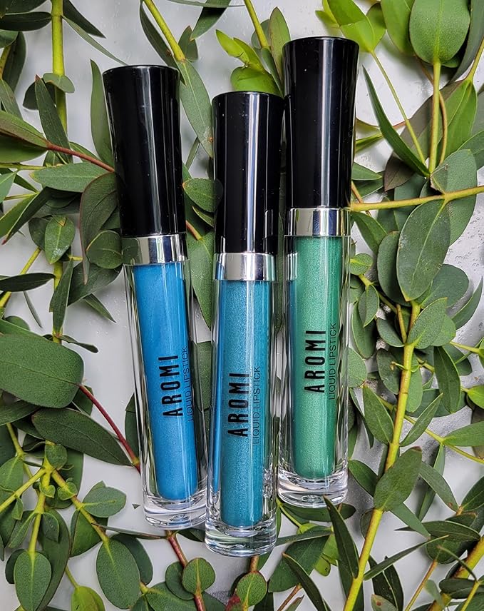 Aromi Snow Queen Metallic Liquid Lipstick, Bright Blue Shade