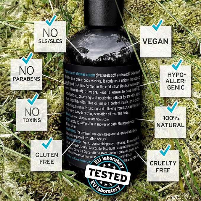 Sphagnum Botanicals Psoriasis Body Wash for Dry, Itchy Skin