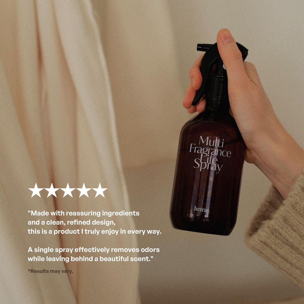 hetras Multi Fragrance Life Spray (La Tulip Shower Scent)–Non-Aerosol Room & Fabric Deodorizer | Large Capacity 10.14 fl.oz x 2-Pack | Elegant Tulip & Magnolia Floral Aroma Infused with Essential Oils