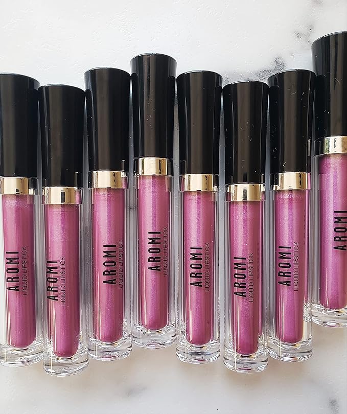 Aromi Berry Fuchsia Metallic Liquid Lipstick, Opal Rose