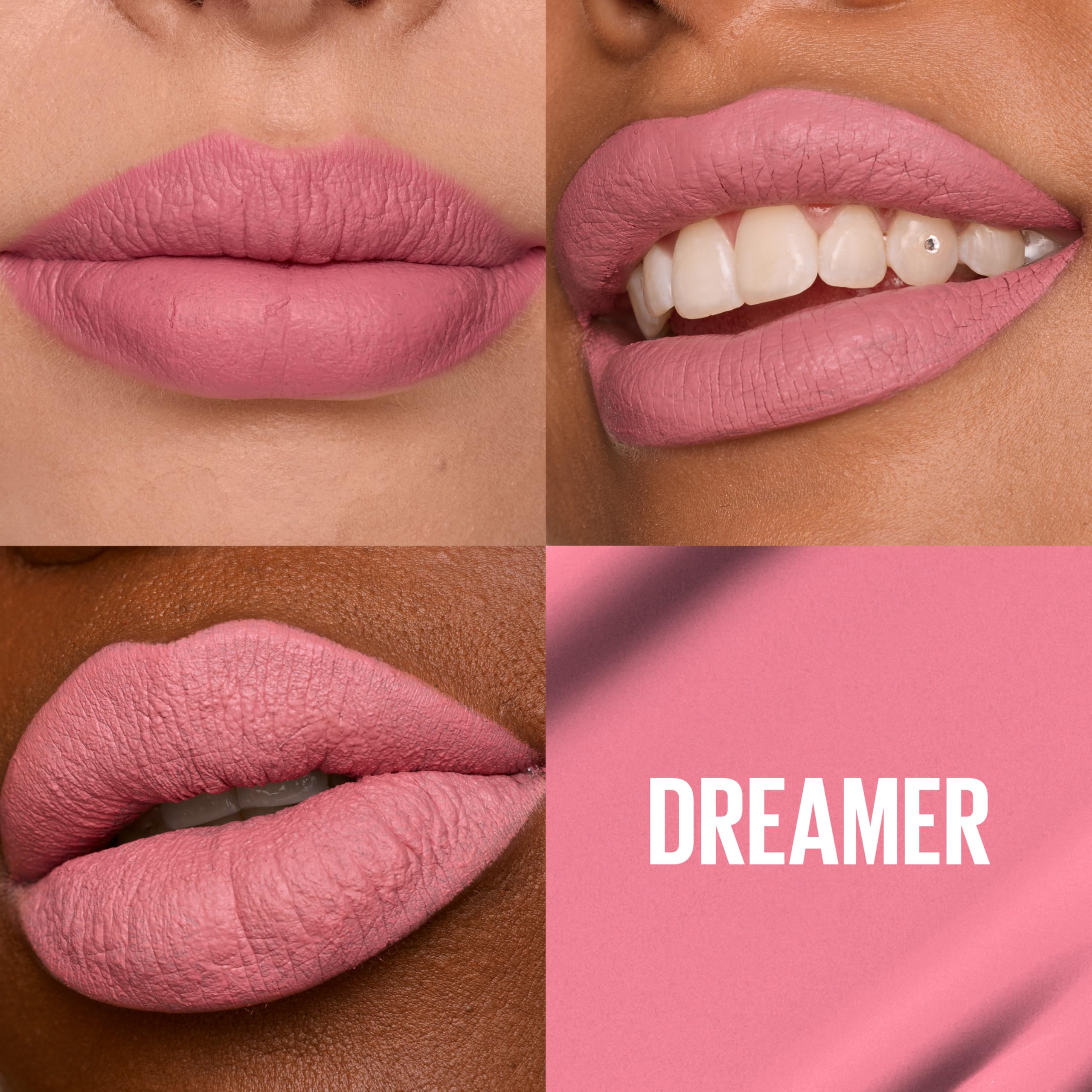 Maybelline Super Stay Matte Ink Liquid Lipstick Makeup, Long Lasting High Impact Color, Up to 16H Wear, Dreamer, Warm Pink Neutral, 1 Count, Packaging May Vary