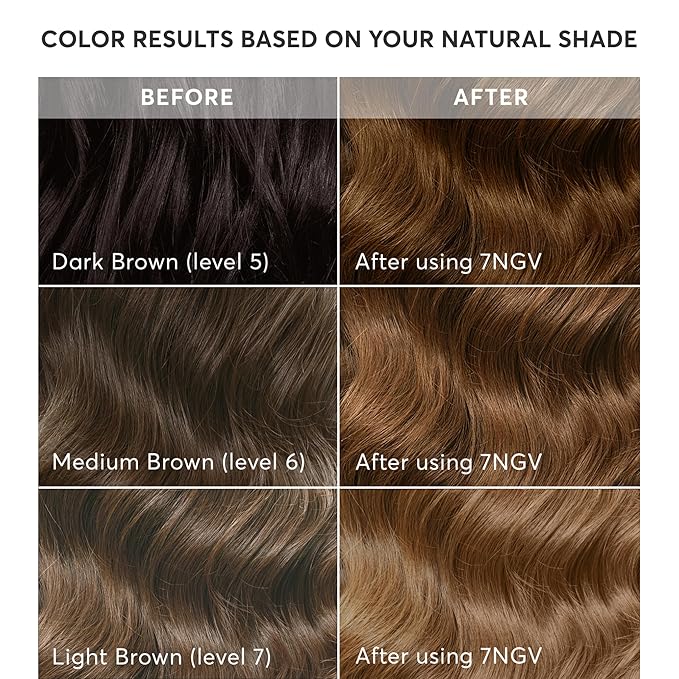 Madison Reed Radiant Hair Color Kit - 7NGV Light Golden Brown (Lucca Brown), Salon-Quality Permanent Hair Dye, Superior Gray Coverage & Dimensional Color | PPD-Free & Ammonia-Free, 1 Pack