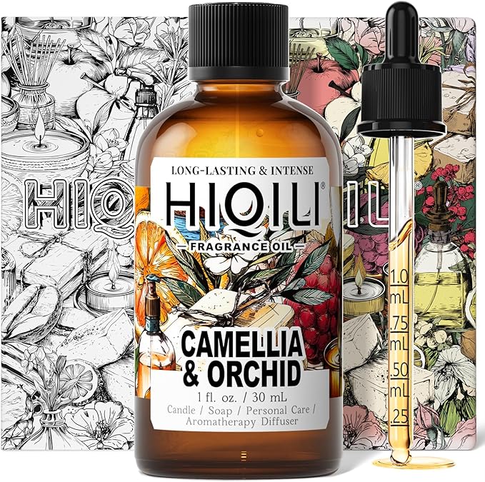 HIQILI Camellia & Orchid Fragrance Oil for Diffuser, Perfume & DIY Soap