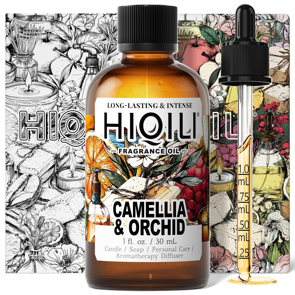 HIQILI Camellia & Orchid Fragrance Oil for Diffuser, Perfume & DIY Soap
