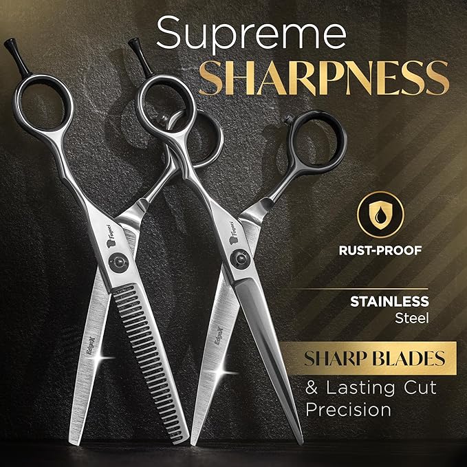 Fagaci Hair Cutting Scissors & Thinning Shears Set 6 Inch
